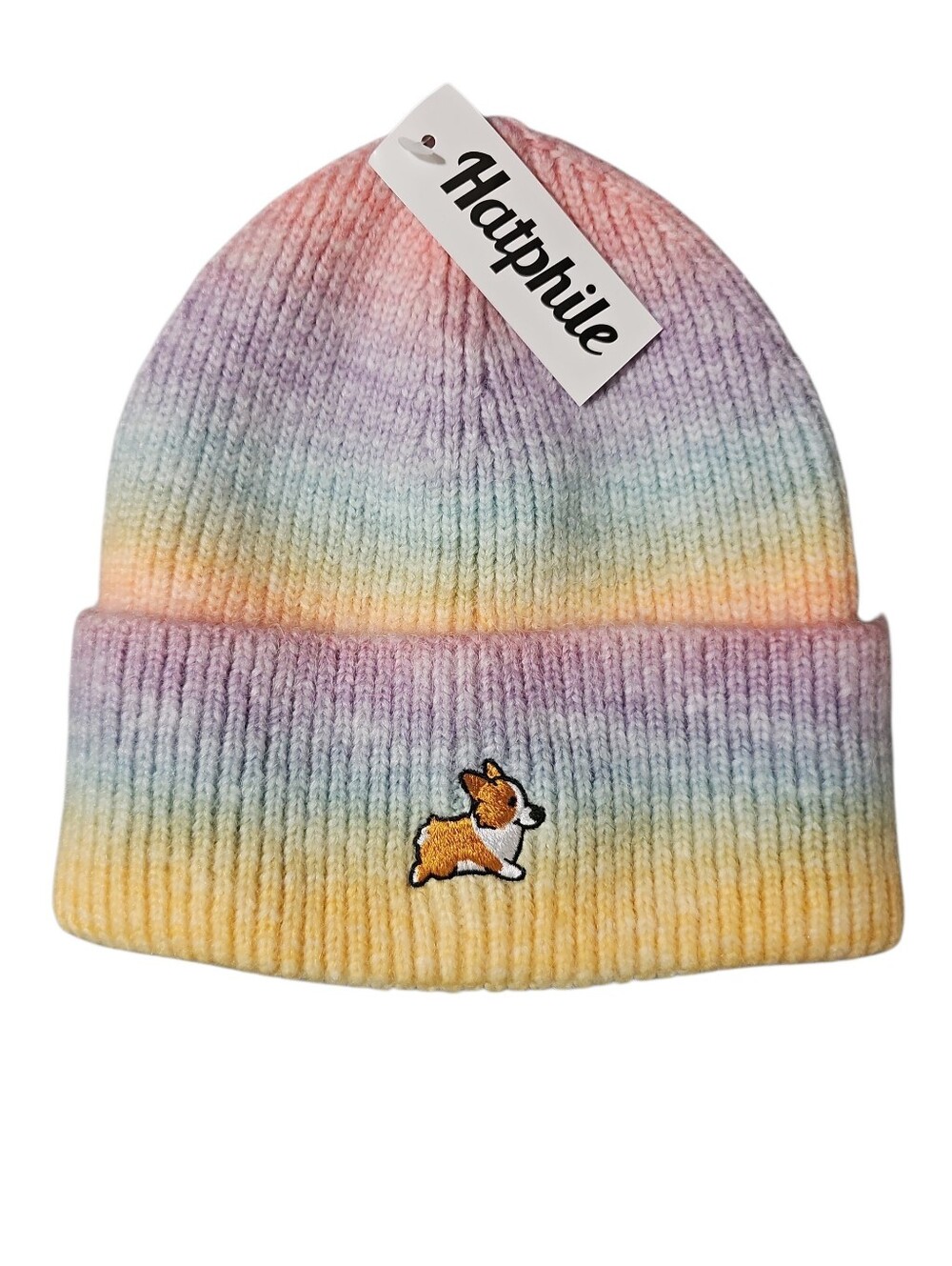 Hatphile Walking Corgi Embroidery Knit Beanie NWT